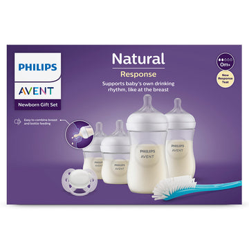 Set Teteros Natural Avent con Cepillo y entretenedor 0 meses+