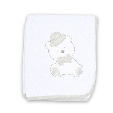 Toalla Con Capota Bordado Animal - Gris