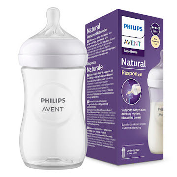 Tetero Natural Response Avent 3.0 9oz 1 Mes+ Traslúcido
