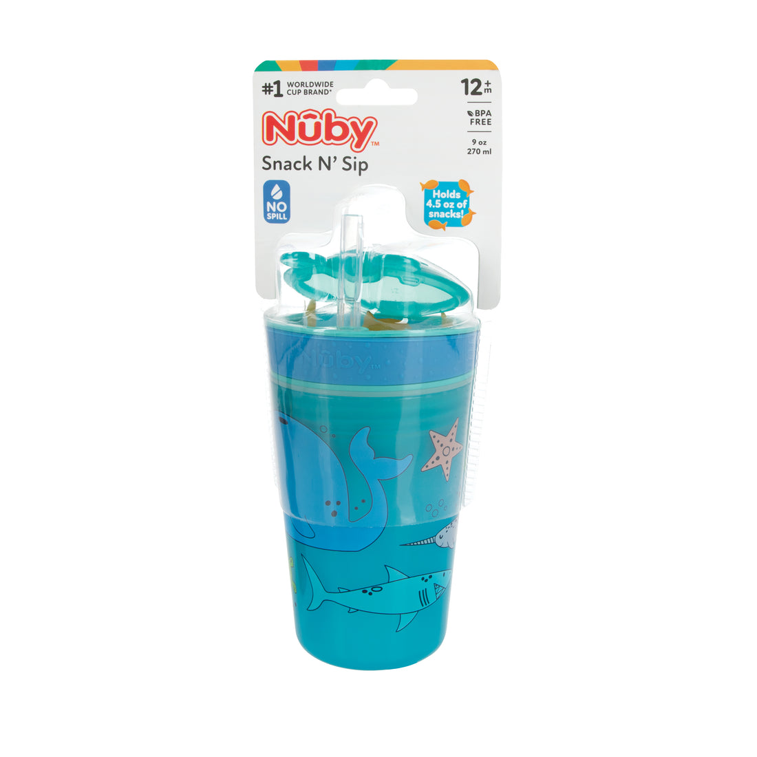 Vaso De Plástico Para Aperitivos Y Bebidas 2En1 9Oz Frutas 12M+