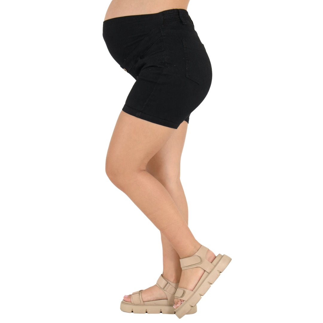 Short Materno En Drill Negro