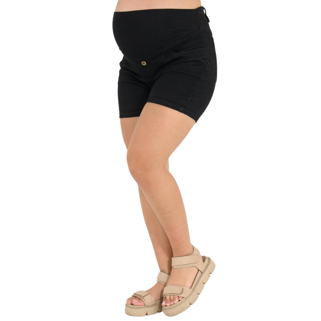 Short Materno En Drill Negro