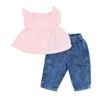 Conjunto  Blusa Y Jean Bebe Niña