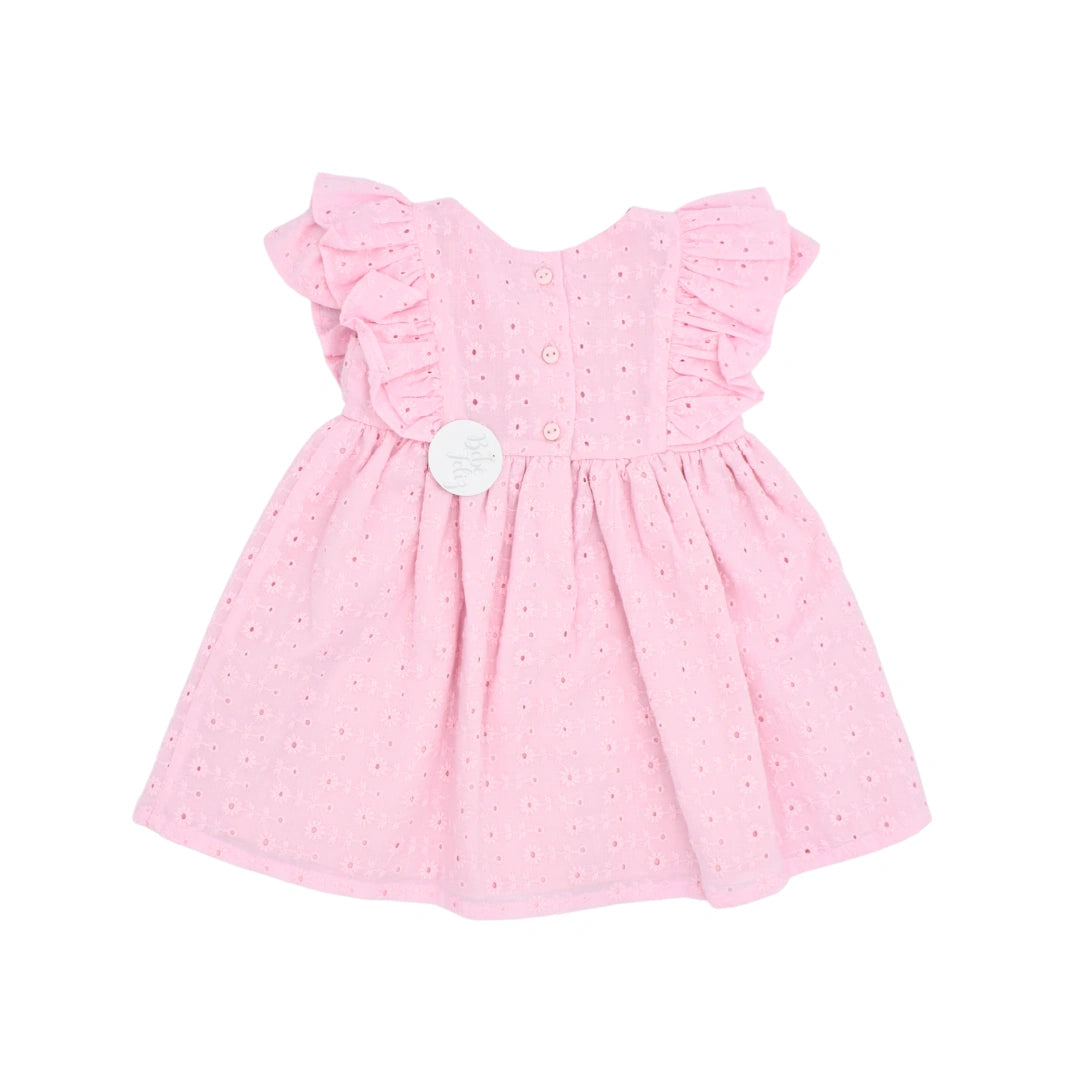 Vestido  En Ojalillo Manga Bolero  + Pantie