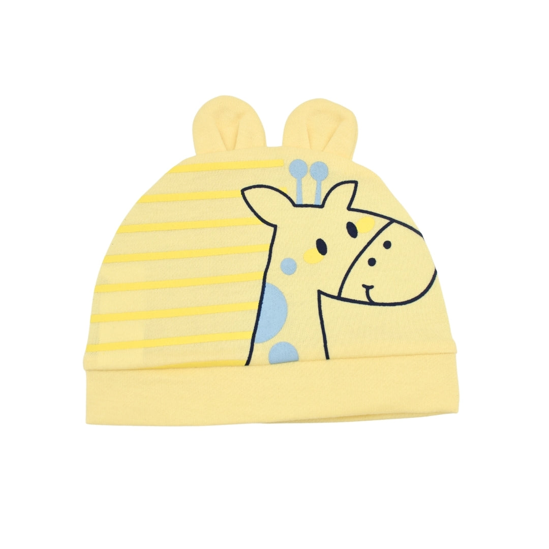 Set De Gorros X3 Orejitas Estampado Jirafa