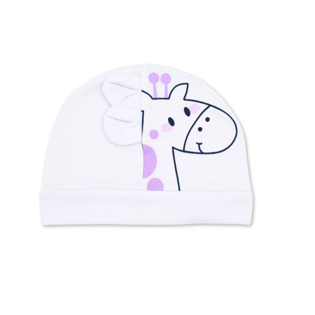 Set De Gorros X3 Orejitas Estampado Jirafa