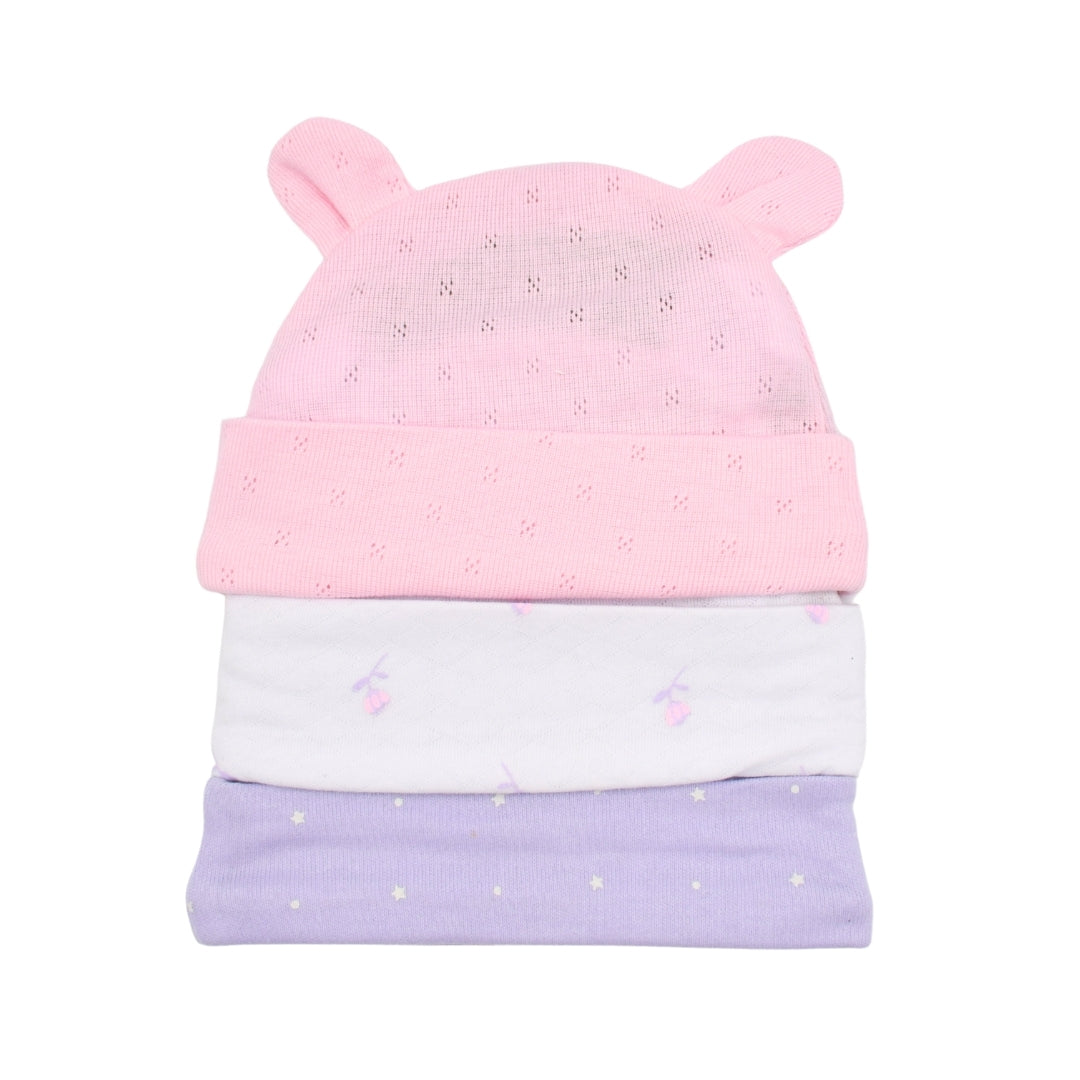 Set De Gorros X3 Borde Estampado