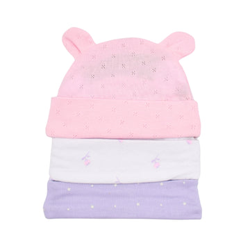 Set De Gorros X3 Borde Estampado