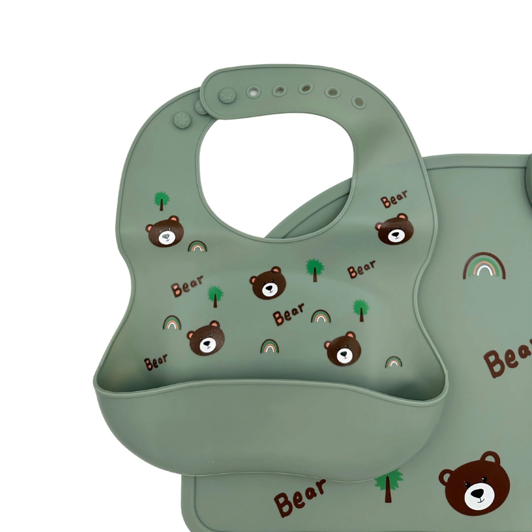 Vajilla En Silicona 10 Piezas Con Estampado Oso