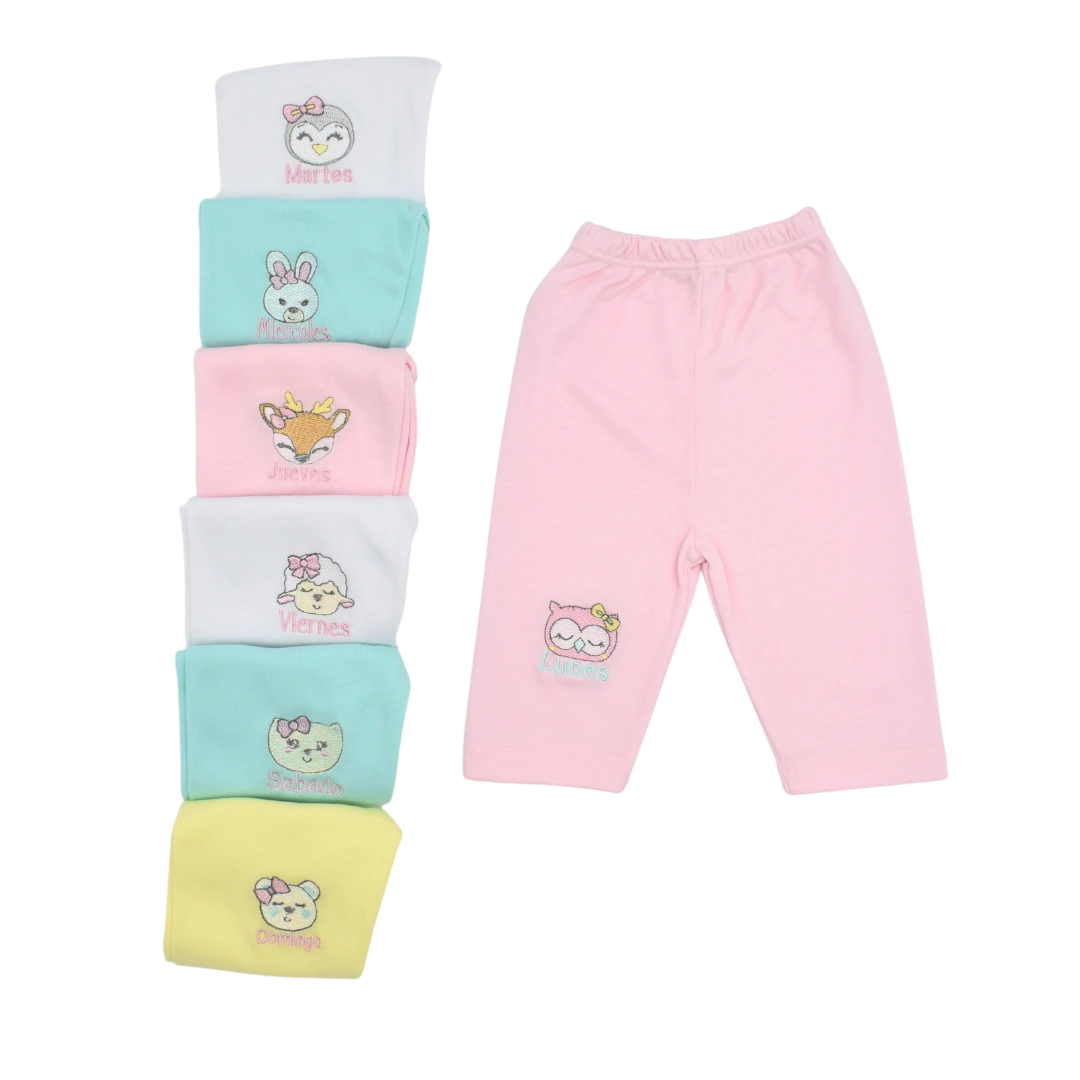 Semanario de 7 Pantalones con Días de la Semana – Recién Nacido