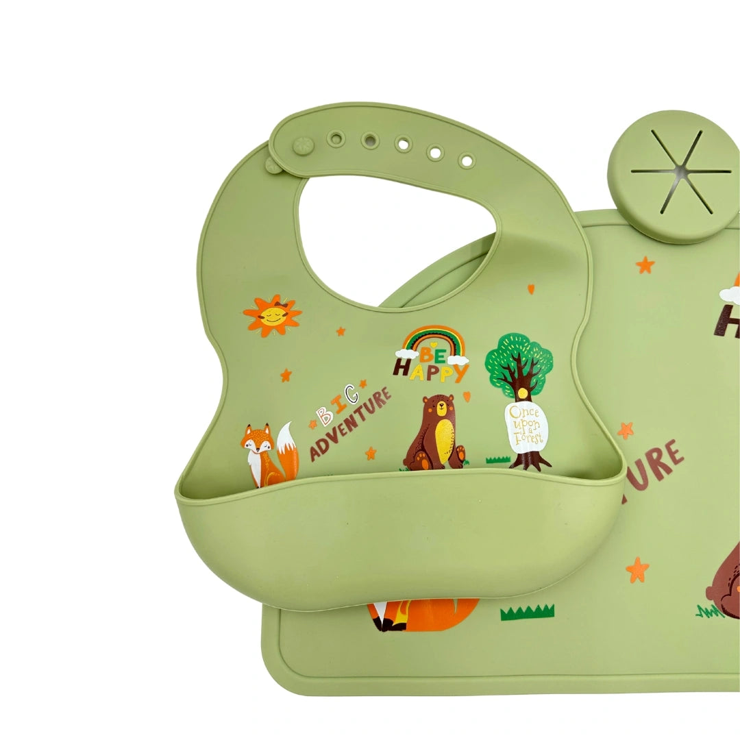 Vajilla En Silicona 10 Piezas Con Estampado Bosque