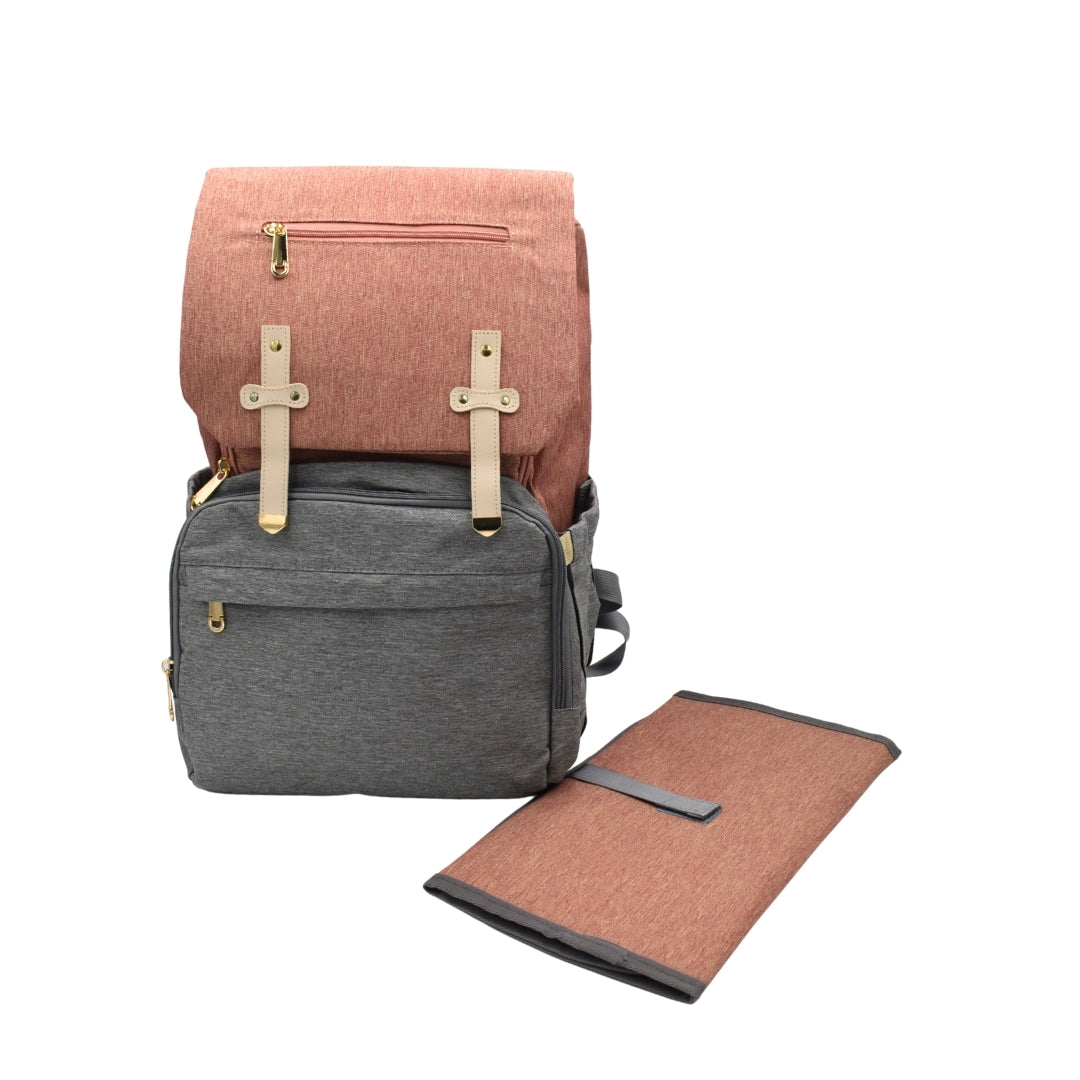 Pañalera Multifuncional  Bicolor Tipo Morral