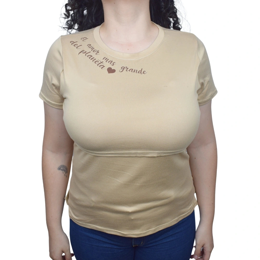 Blusa Materna Mensaje Cafe