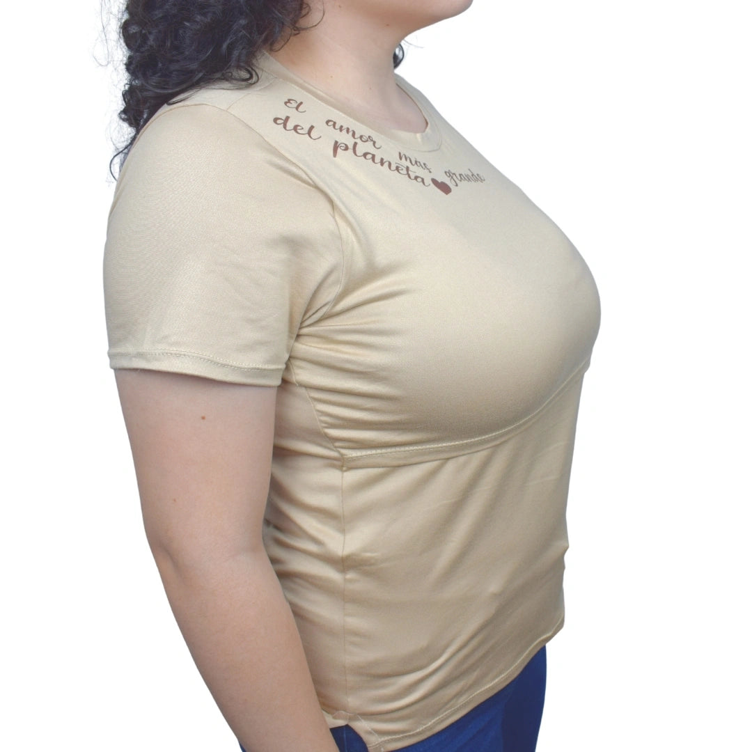 Blusa Materna Mensaje Cafe
