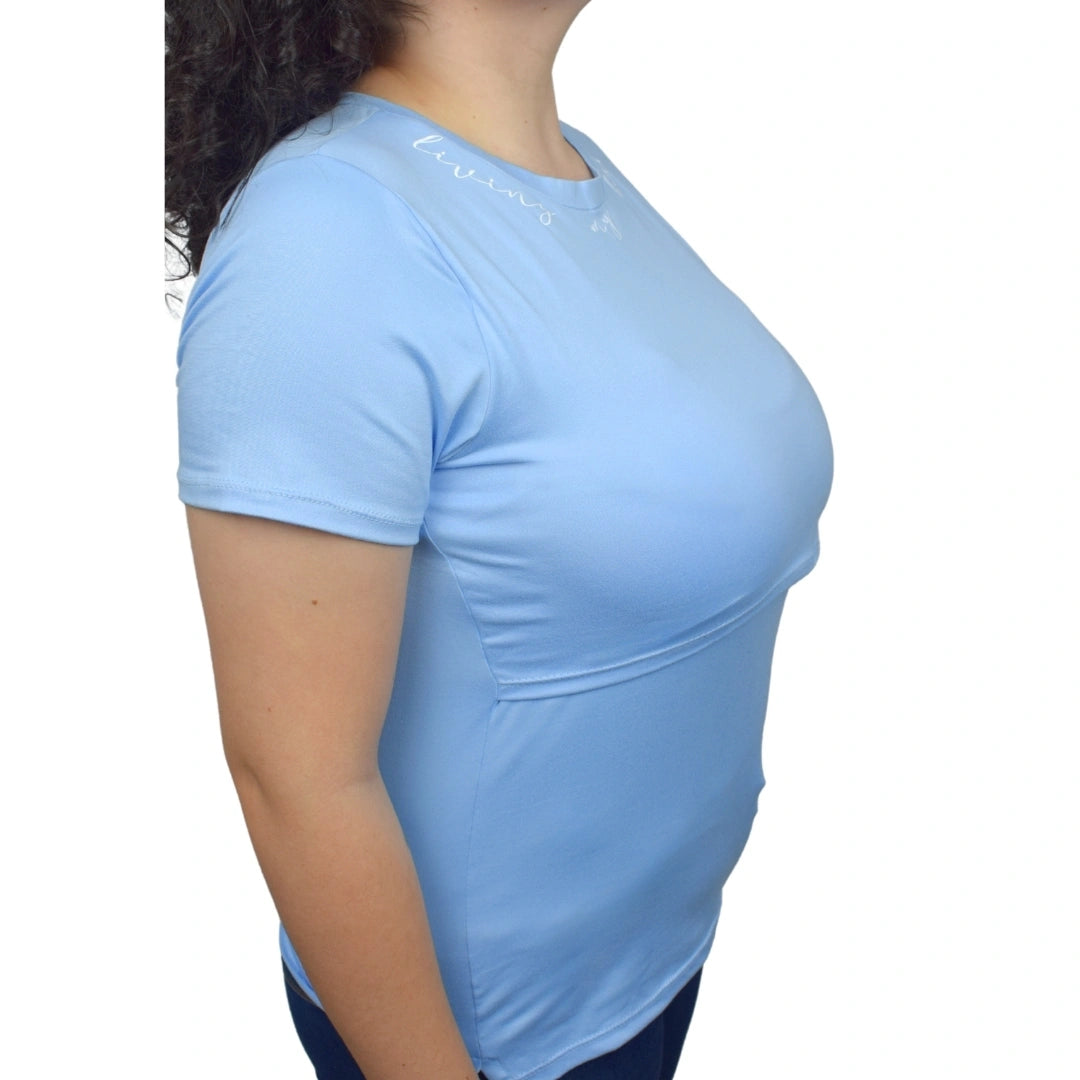 Blusa Materna Mensaje Azul