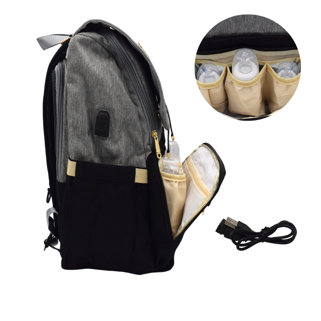Pañalera Multifuncional  Bicolor Tipo Morral