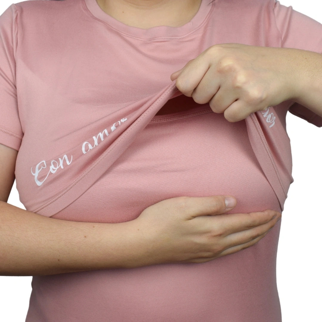 Blusa Materna Mensaje Palo de Rosa