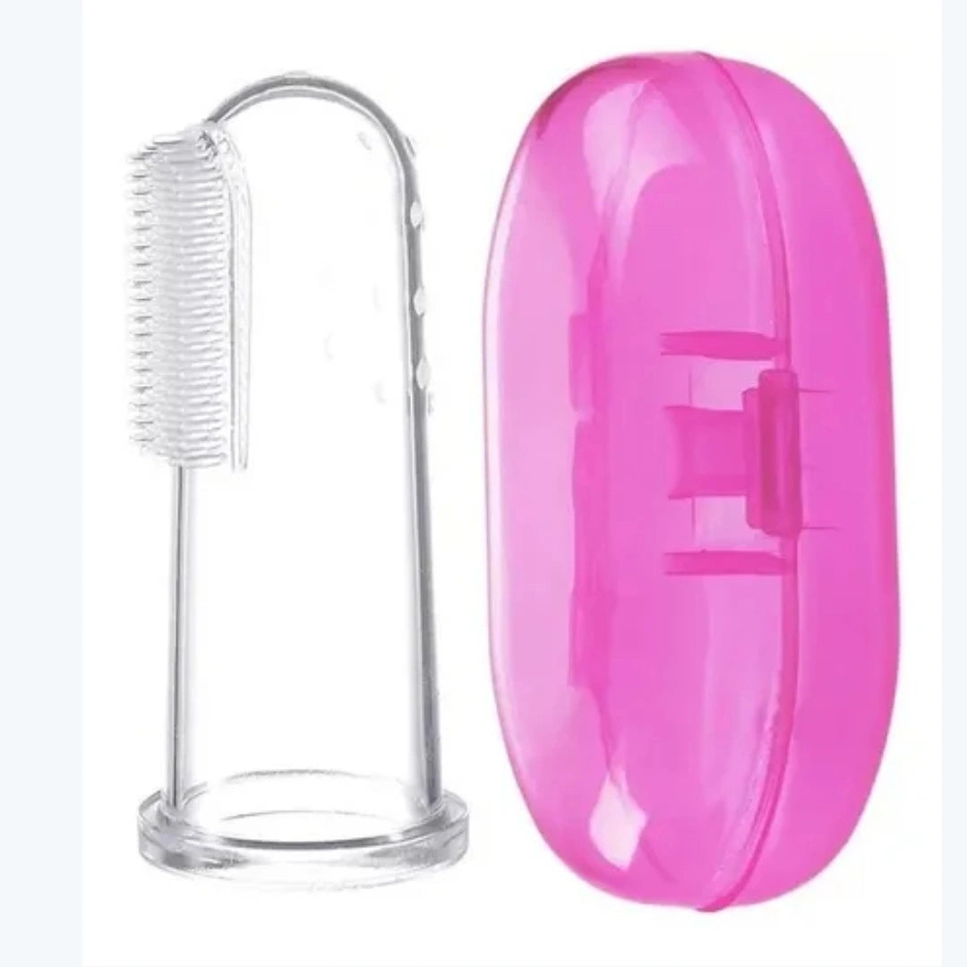 Cepillo De Dientes De Dedo En Silicona Para Bebes Con Estuche
