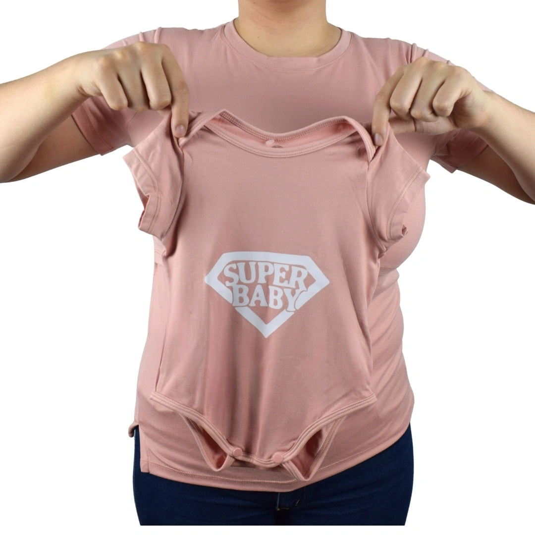 Dudo Blusa Y Mameluco Materno Palo De Rosa