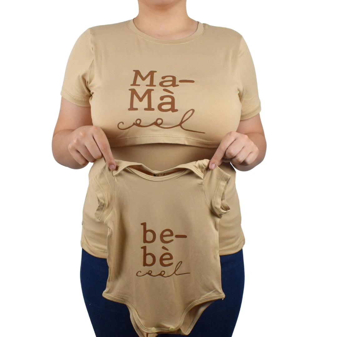 Dudo Blusa Y Mameluco Materno Beige