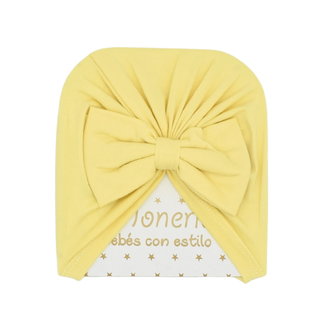 Gorro Turbante Con Moño Amarillo