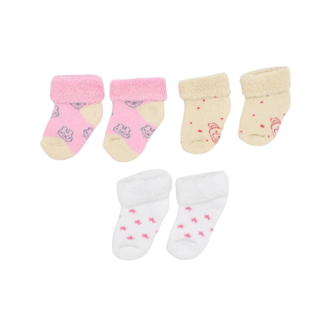 Set De Medias Estampado Estrellas  X3 Para Bebe Niña 6 Meses