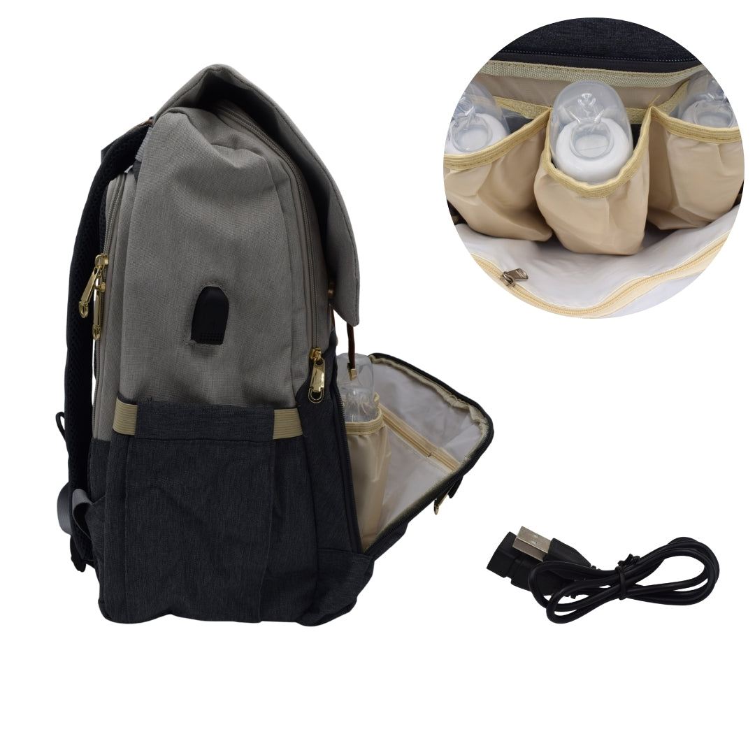 Pañalera Multifuncional Bicolor Tipo Morral