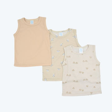 Set X3 De Camisilla Manga sisa Estampadas