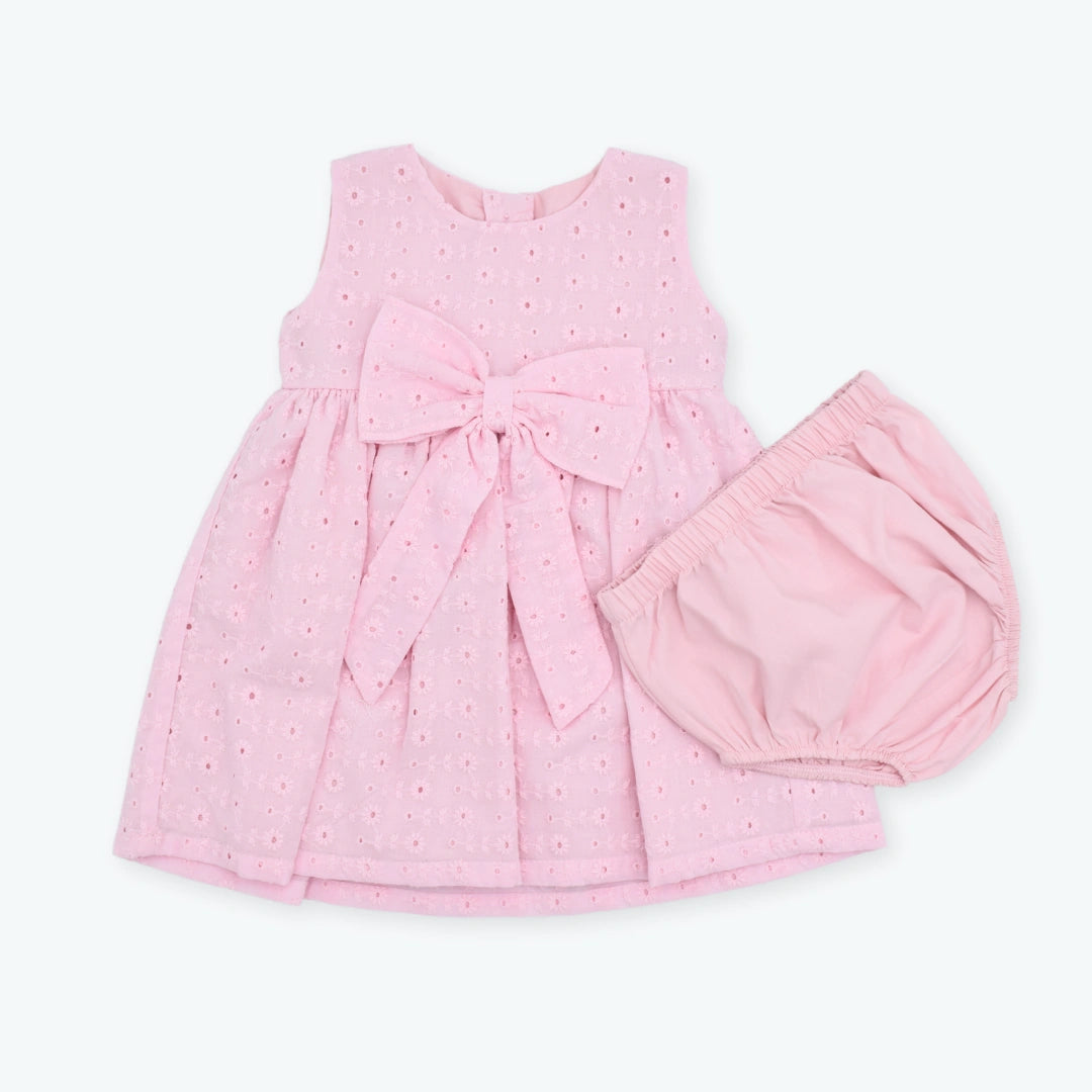 Vestido Ojalillo con Moño + Panty