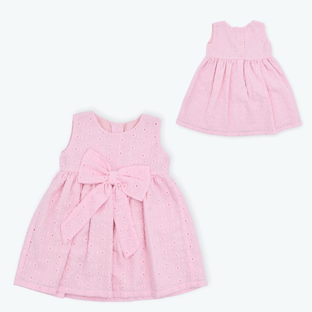 Vestido Ojalillo con Moño + Panty