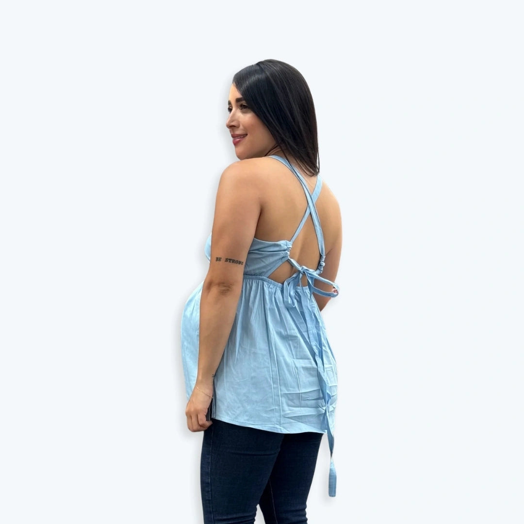 Blusa Matera Tiras Azul