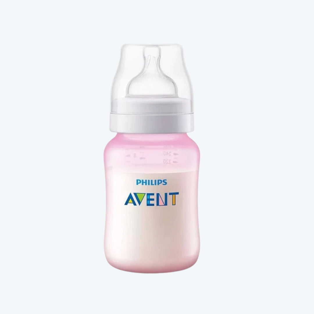 Tetero Válvula Anticólicos Avent 1 mes+ 9 Oz Rosado