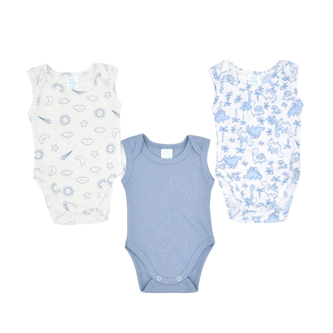 Set De Mameluco Manga Sisa  Estampados Niño X3 Unidades