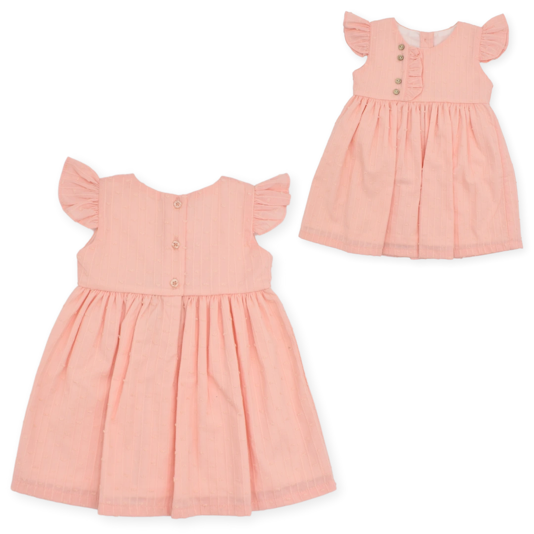 Vestido Bordado Flores Salmón + Panty