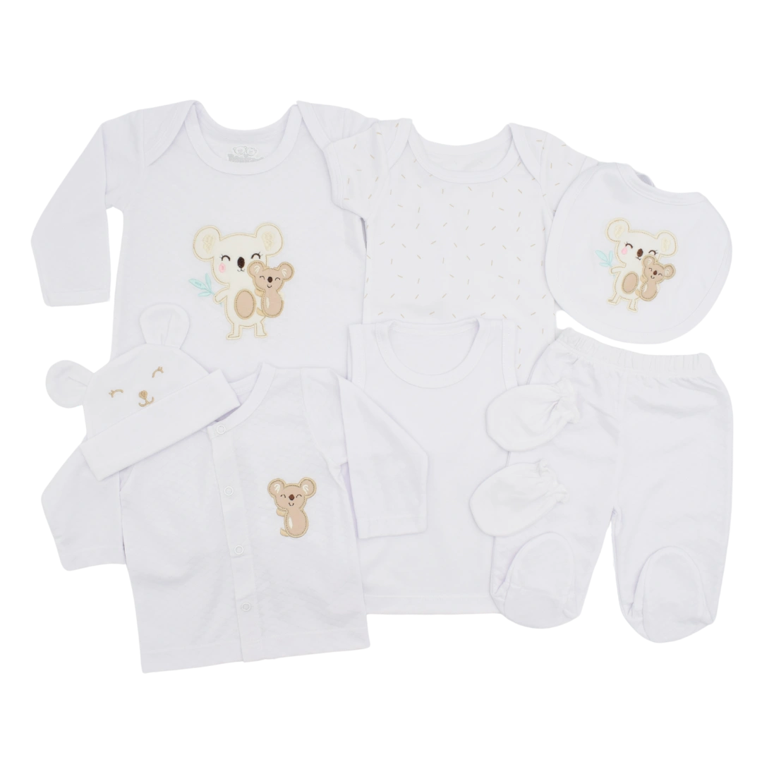 Set De Primer Día 8 Piezas Mamá Koala Blanco