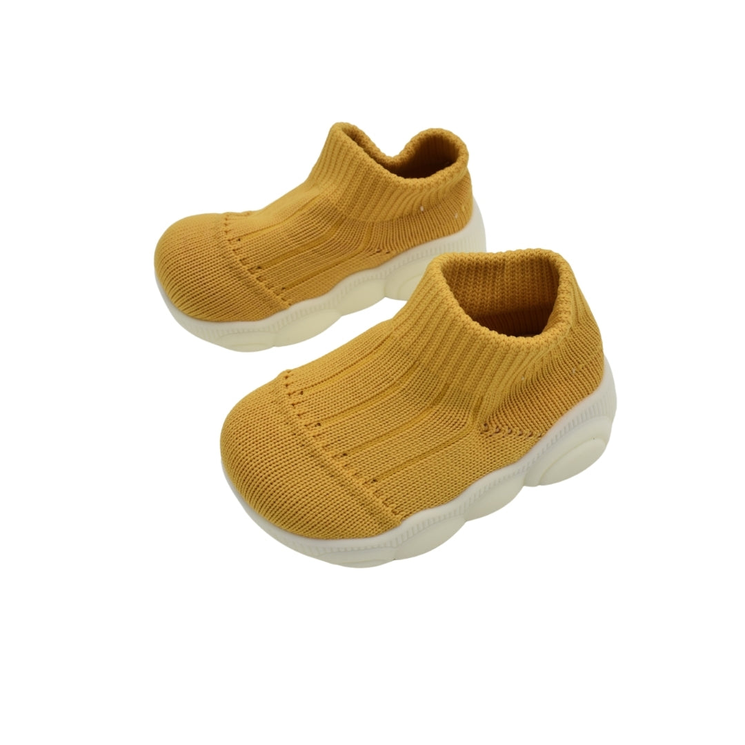 Zapato Tejido con Suela Alta Mostaza