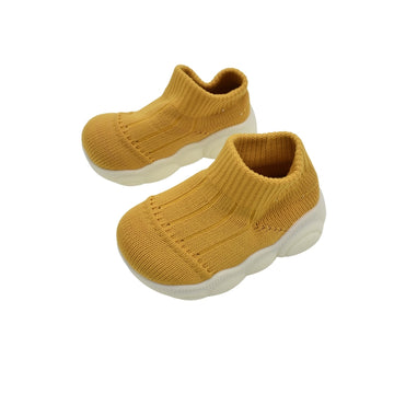 Zapato Tejido con Suela Alta Mostaza