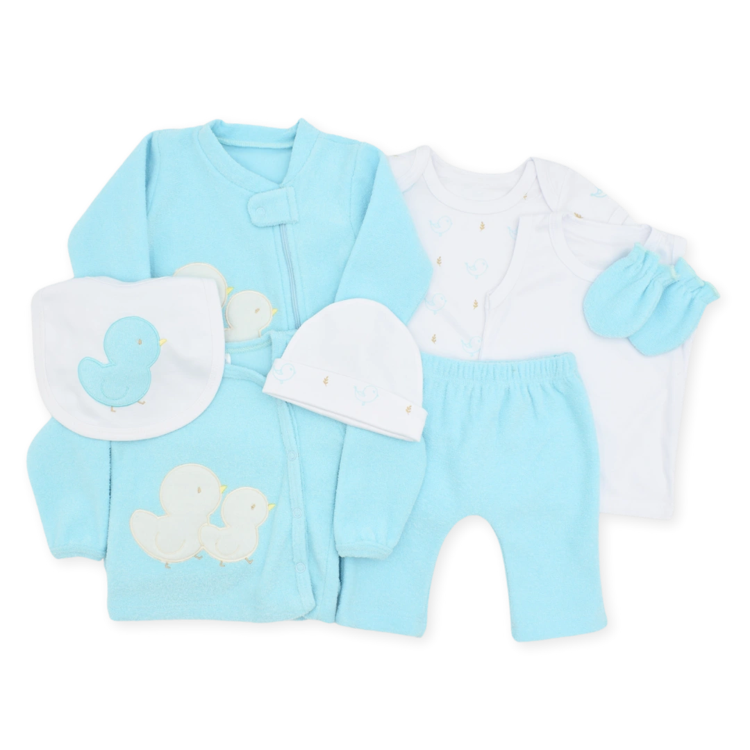 Set De Primer Día 8 Piezas Pollito - Azul Celeste