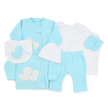 Set De Primer Día 8 Piezas Pollito - Azul Celeste