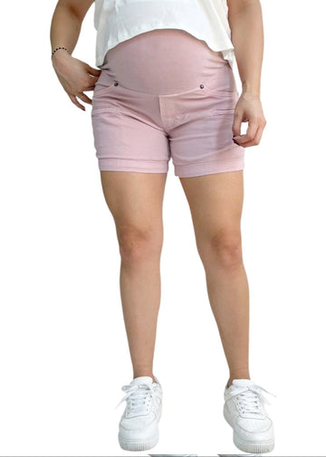 Short Materno En Drill Rosado