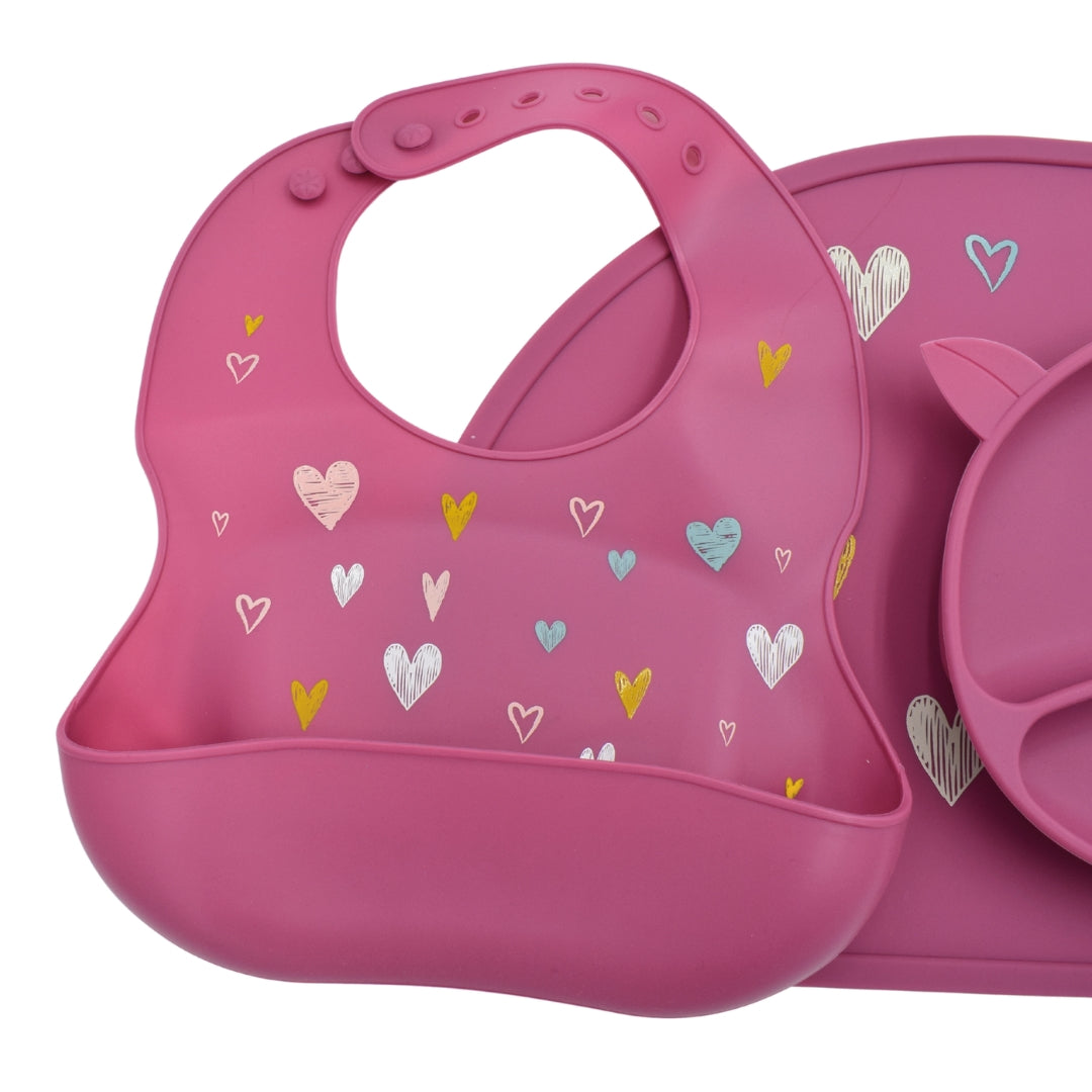 Vajilla en Silicona 10 Piezas Estampado Corazones
