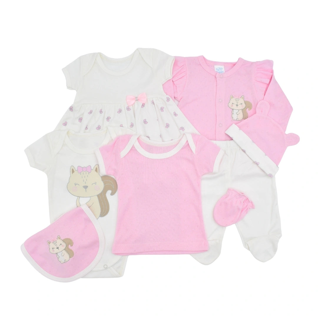 Set De Primer dia 8 Piezas Estampado Ardilla
