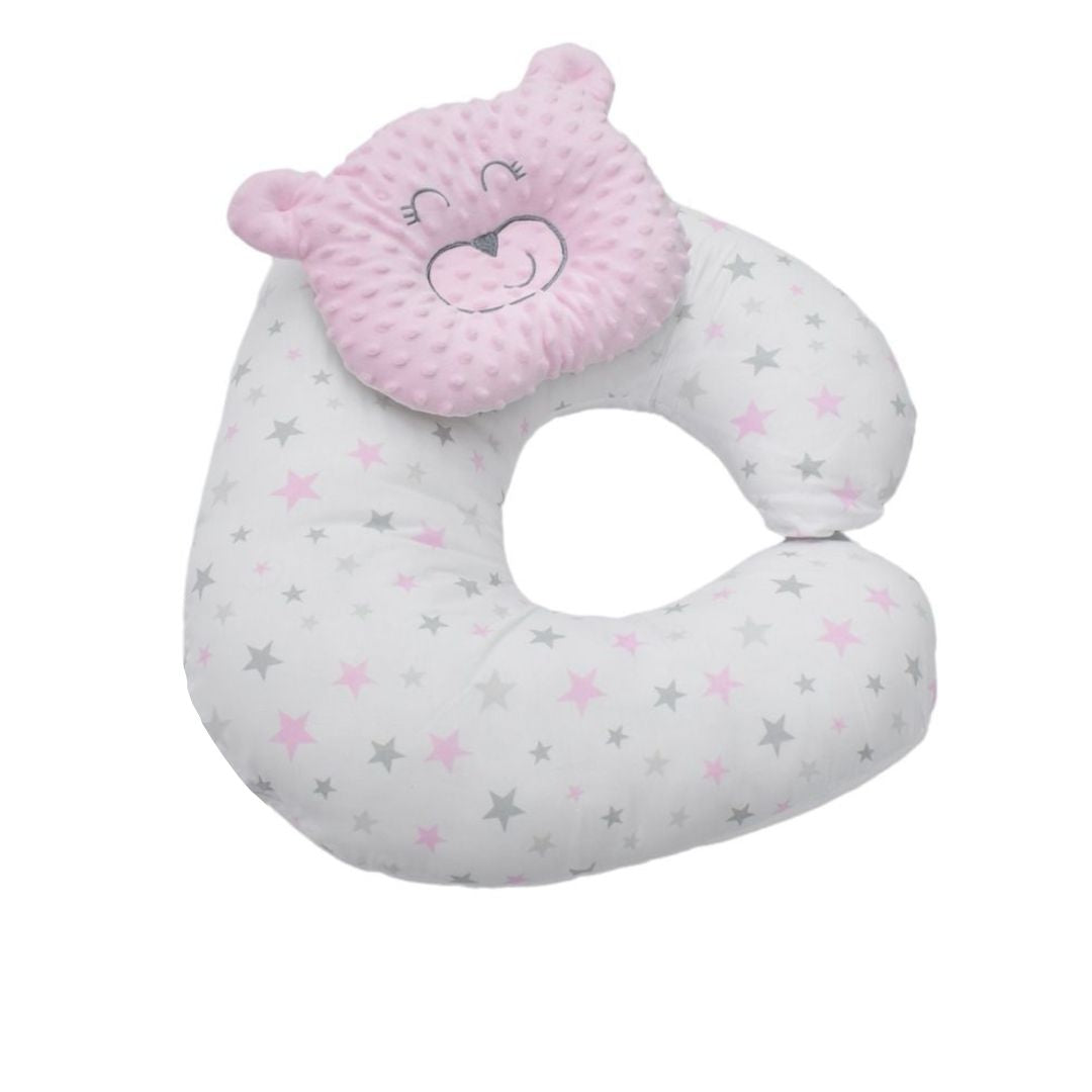 Cojín De Lactancia Estampada Rosado+ Almohada