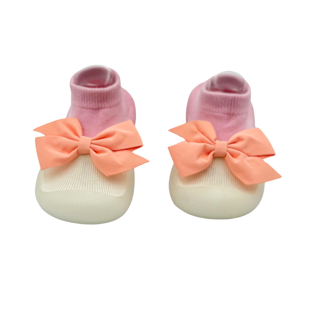 Medias Zapatos Rosado Con Moño