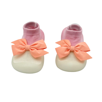 Medias Zapatos Rosado Con Moño
