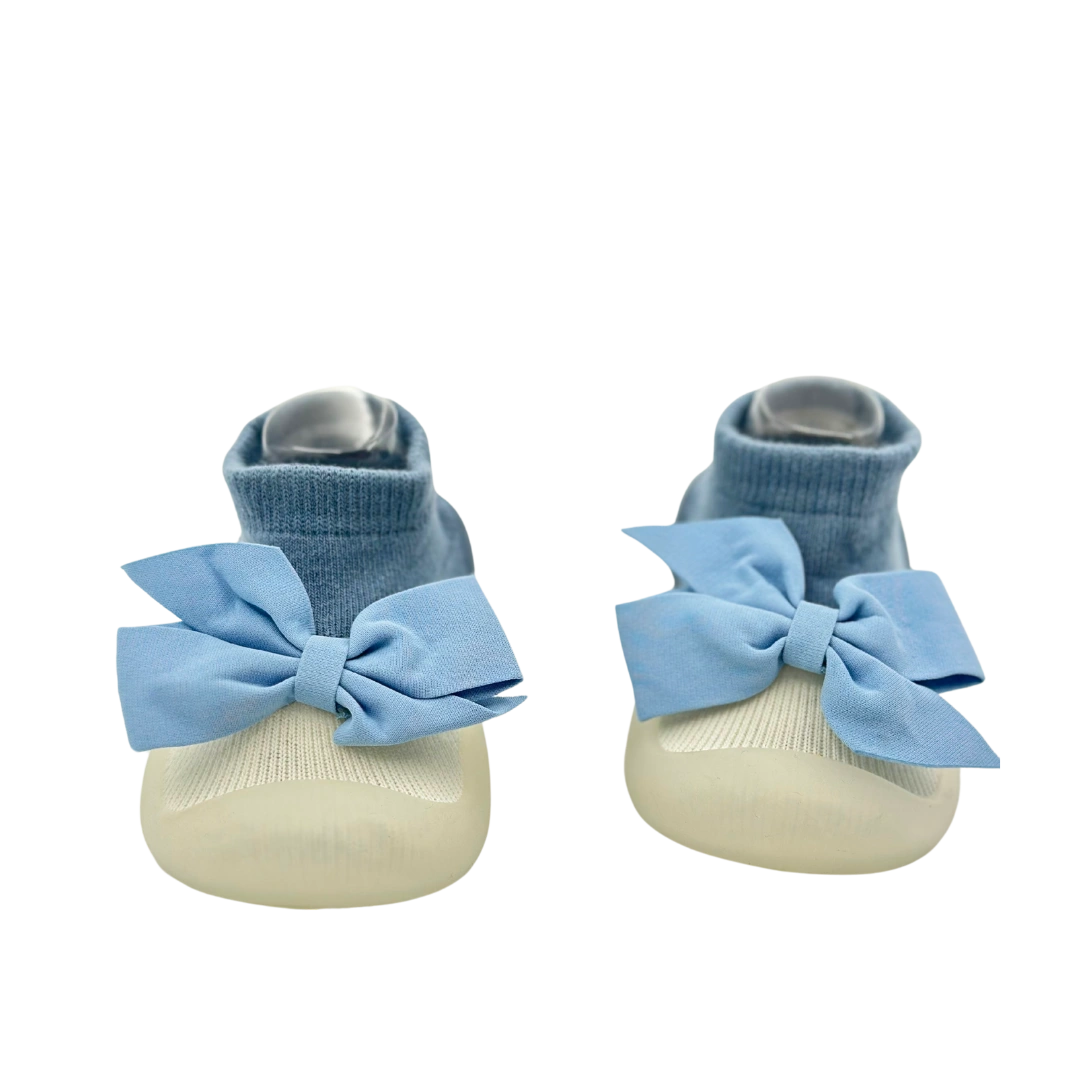 Medias Zapatos Azul Con Moño