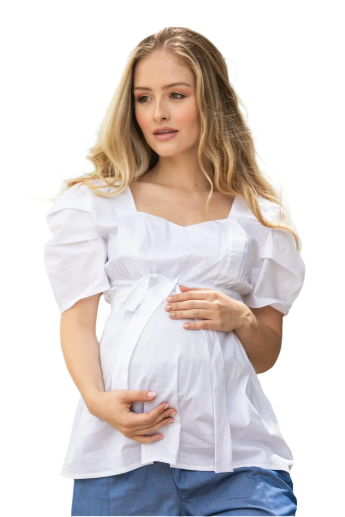 Blusa Materna Sofisticada Blanca