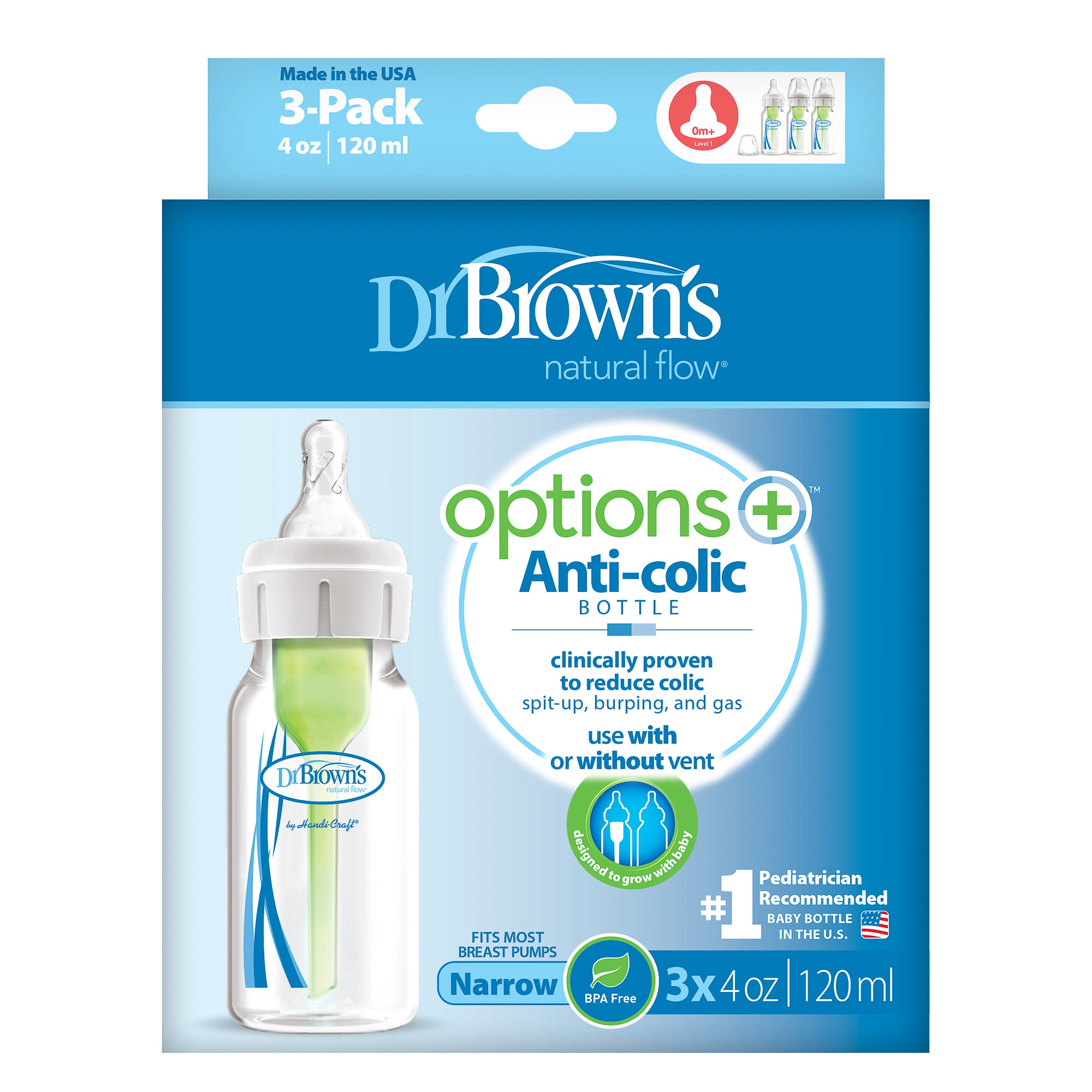 Tetero Estándar 4 oz Estándar options+ Bpa Free 3 Pack