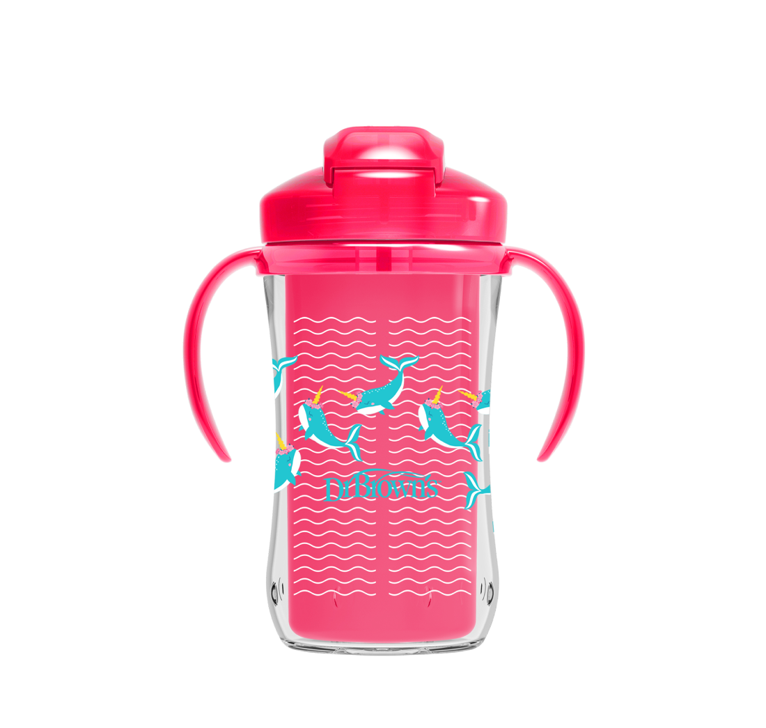 Vaso Pitillo Térmico 10 Oz Rosado 12M+