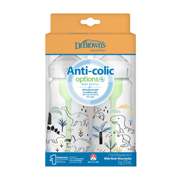 Set De Teteros Boca Ancha 9 OZ Dinosaurio X2 Unidades